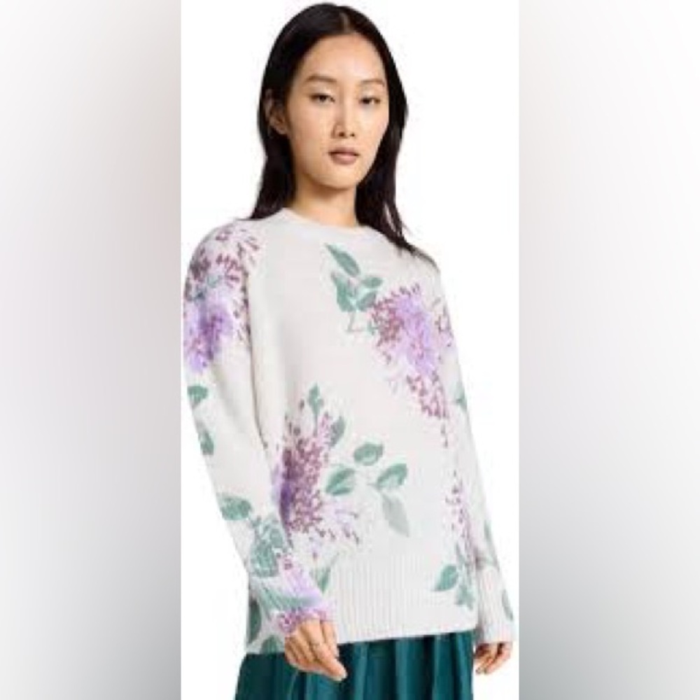 Vince Lavender Floral Crewneck Sweater 684